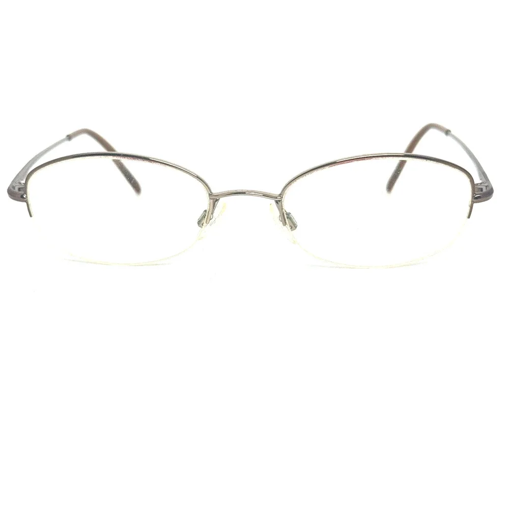 Elle Eyeglasses Frame EL18550 Women's Dark Brown Metal Half Rim 50-19-135 H15674